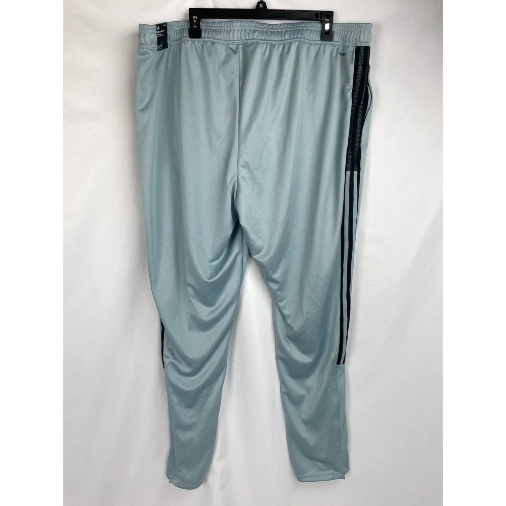 Adidas Men 3XLT Soccer Track Pants Blue Zip Ankle Drawstring Tapered Leg HK3115